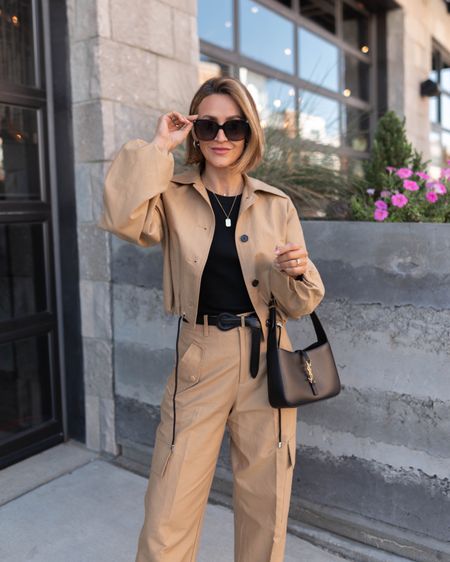 All about the deets in the camel and black look! Wearing size xs on jacket and sized down to a 0 on pants and they fit perfectly! I’m 5’5” and the length worked really well with a kitten heel. 
Rails outfit
Oversize outfit
Relaxed fit outfit

#LTKitbag #LTKworkwear #LTKstyletip