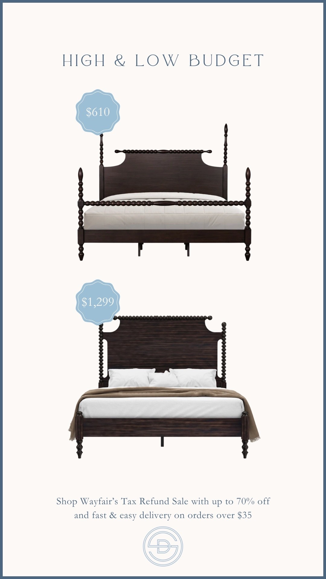 Shop high and low budget of this gorgeous classic wood bed. Would you splurge or save!? 

Grandmillennial bedroom | classic bedroom | traditional bed | affordable bed 

#LTKSaleAlert #LTKHome