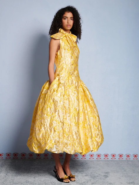 DREAM Ochre Jacquard Midi Dress | Sister Jane (UK)