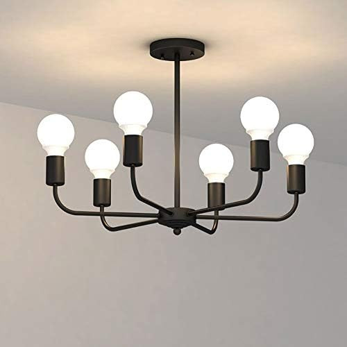 CSDM.AI 6 Heads Wrought Iron Ceiling Lights, Modern Nordic Ceiling Lamps for Bedroom Bar Living Room | Amazon (US)
