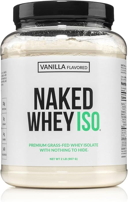 NAKED Vanilla Whey Isolate Protein - Only 4 Ingredients, 30g Grass-Fed Protein, Undenatured, No G... | Amazon (US)