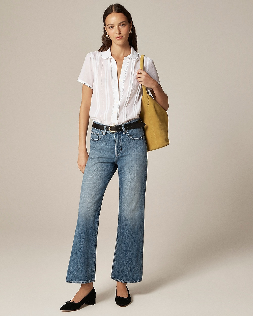 Mid-rise relaxed kickout jean | J. Crew US