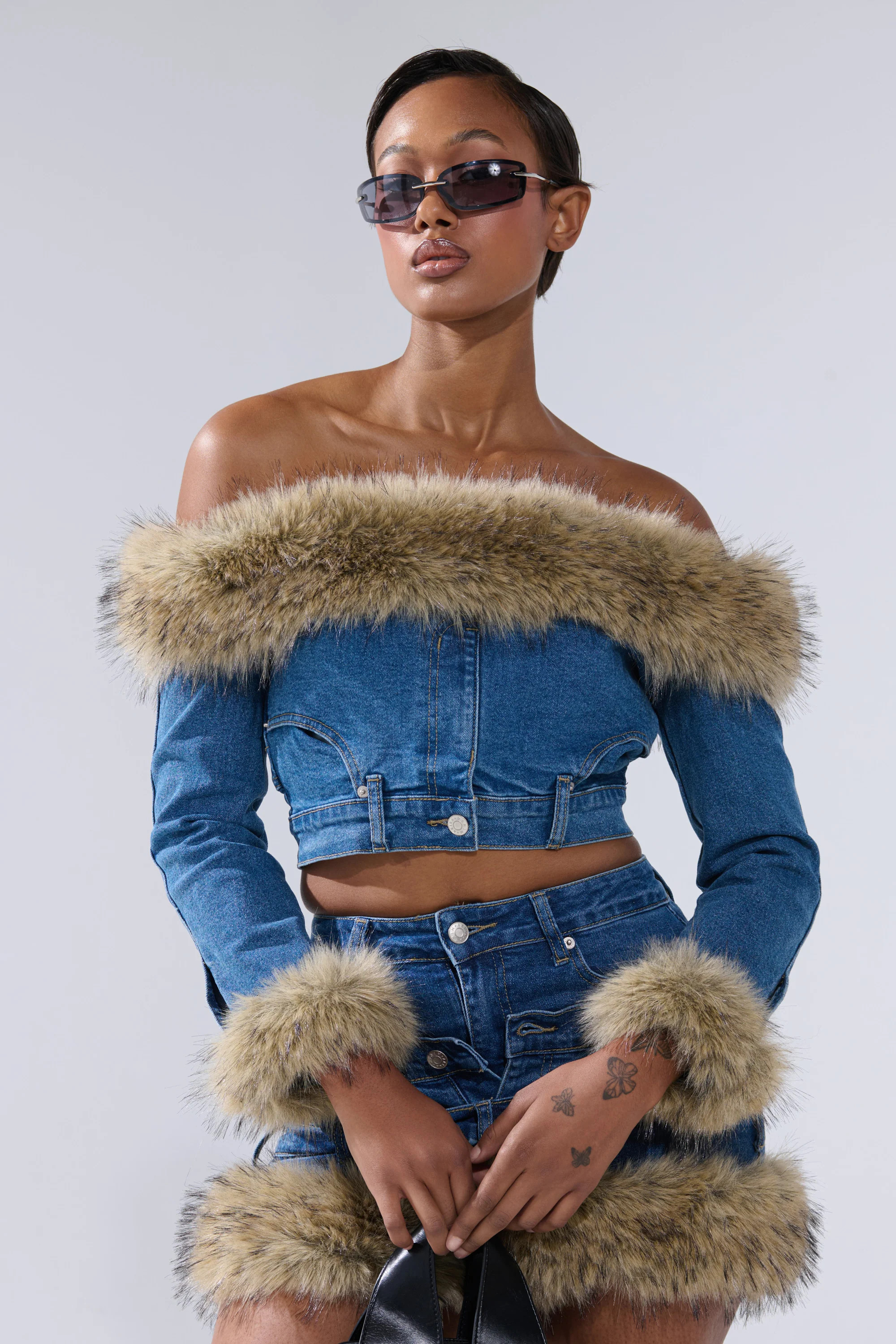 FLUFFY OFF THE SHOULDER LONG SLEEVE TOP | AKIRA