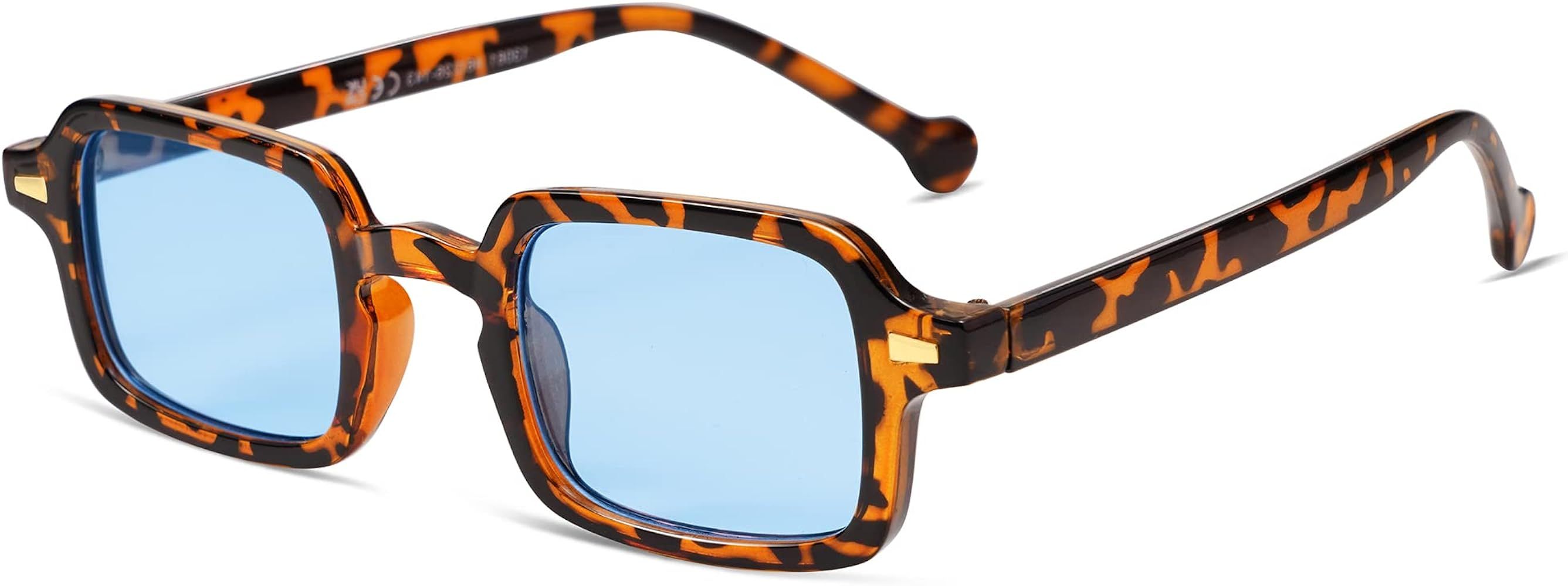 VANLINKER Retro Small Rectangle Sunglasses for Women Men Trendy Square Vintage Shades VL9749 | Amazon (US)