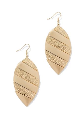 Textured Leaf Drop Earring | New York & Company