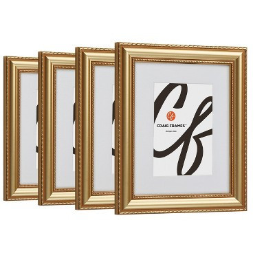 Craig Frames Victoria 13x19 inch Ornate Gold Picture Frame Set Matted for a 9x13 Photo, Set of 4 | Target