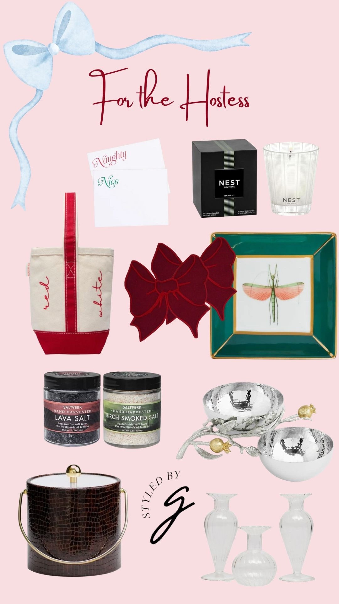 Perfect gifts to bring to your hostess or for the girl that loves to host 🎁 this salt duo is our FAVE - we use the birch smoked salt on everythinggg. especially delish to top off veggies for a little crudite. and how cute is this wine bag?! bonus points if you fill it 🍷🍷

all price points covered here. 

#LTKGiftGuide #LTKHoliday