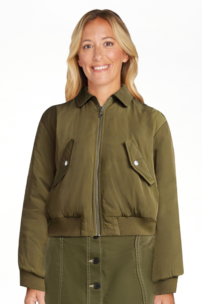 Scoop Women's Cropped Bomber Jacket, Midweight, Sizes XS-XXL | Walmart (US)