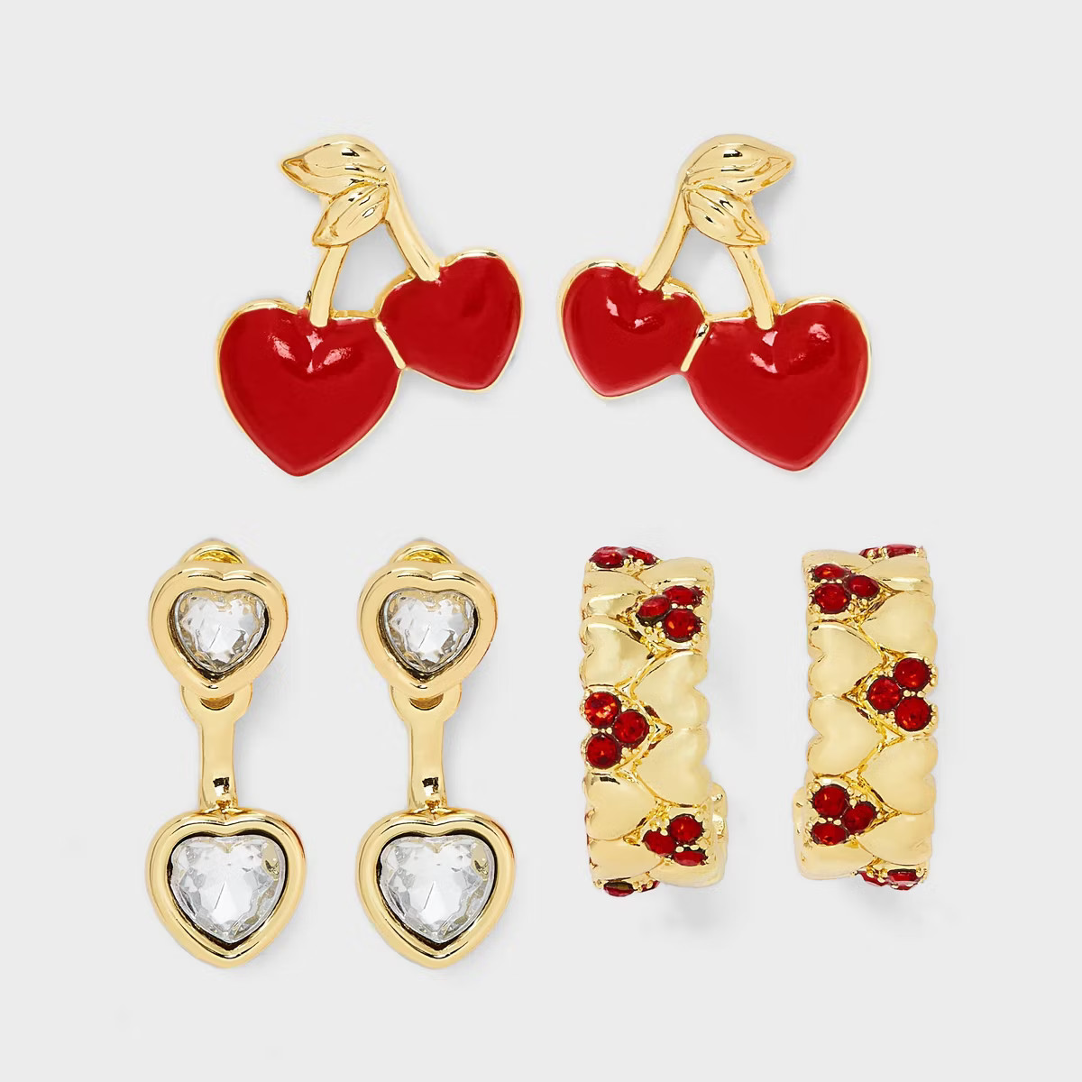 SUGARFIX By BaubleBar Sweet Affection Earring Set - Red | Target