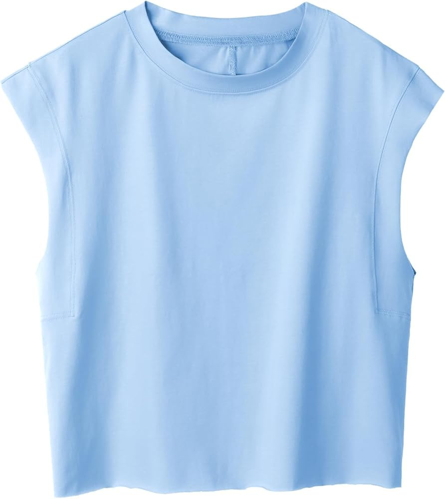 Oversized Tank Top for Women Sleeveless Athletic Cropped Activewear Workout Yoga Gym Tops | Amazon (US)