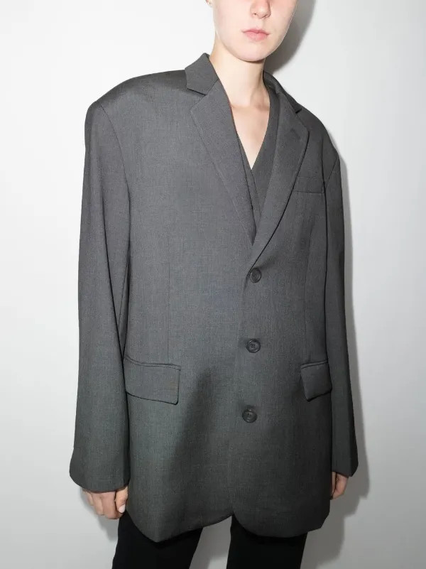 The Frankie Shop Gelso Oversized single-breasted Blazer - Farfetch | Farfetch Global