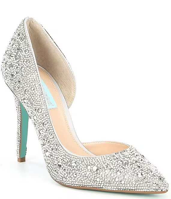 Blue by Betsey Johnson Hazil Jeweled d'Orsay Pointed Toe Stiletto Pumps | Dillards