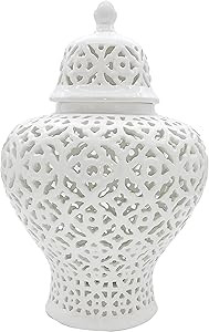 Galt International 19.5” Lattice Ginger Jar with Lid - Home Decor with Intricate Mediterranean ... | Amazon (US)
