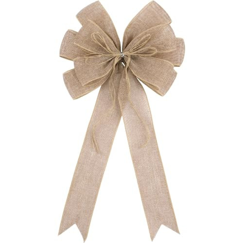 Kutyndrix Burlap Bow for Wreath, Rustic Farmhouse Decor, 11.4 x 20.9 in | Amazon (US)