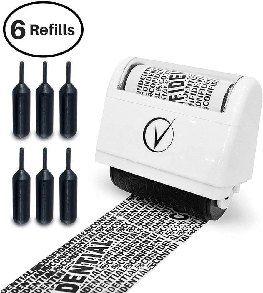 Identity Theft Protection Roller Stamp Kit - 6-Pack Refills, Anti Theft & Privacy Security Stamp,... | Amazon (US)