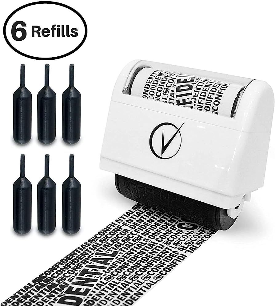 Identity Theft Protection Roller Stamp Kit - 6-Pack Refills, Anti Theft & Privacy Security Stamp,... | Amazon (US)