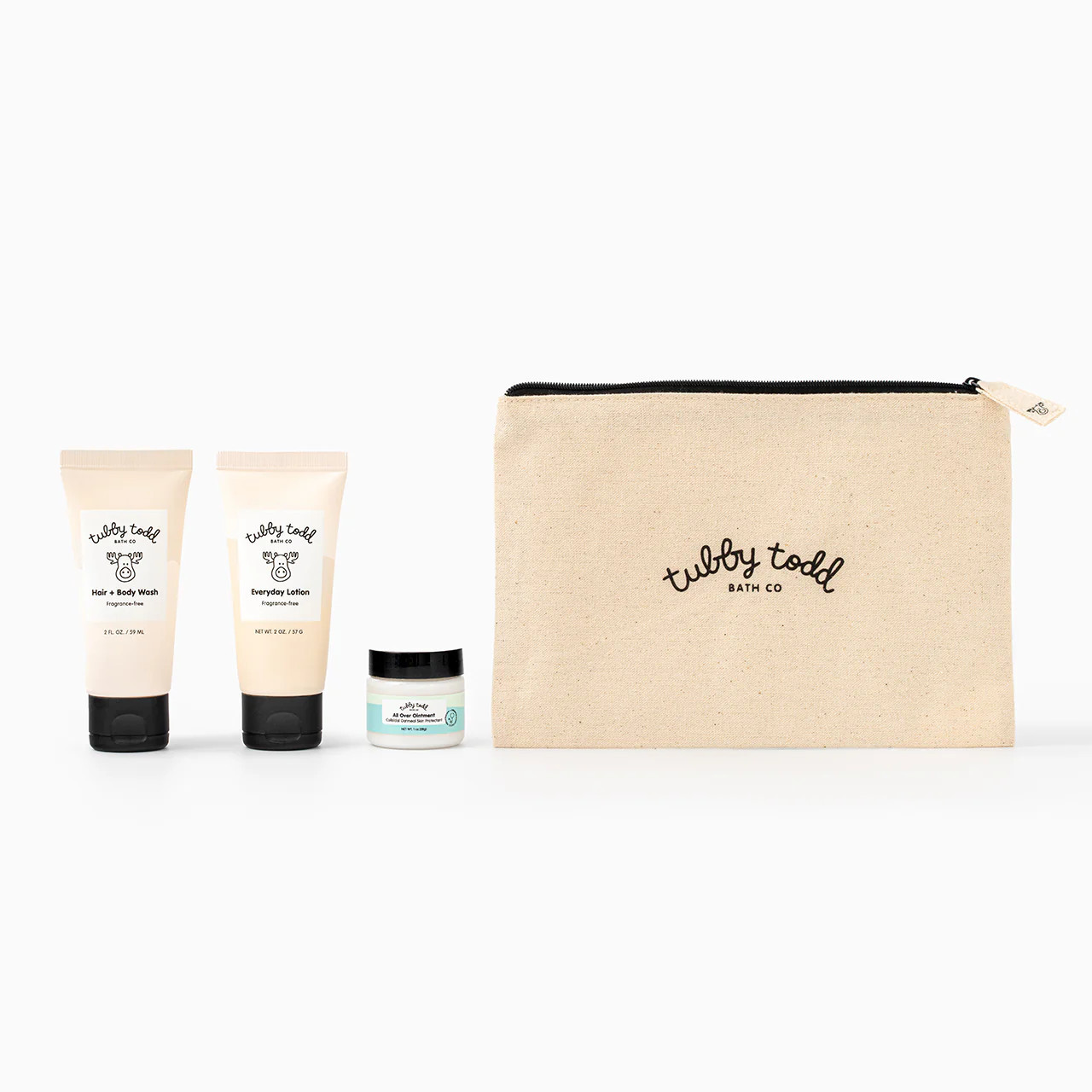The Regulars Bundle - Fragrance-free / 2 oz Try Tubby Kit | Tubby Todd Bath Co.