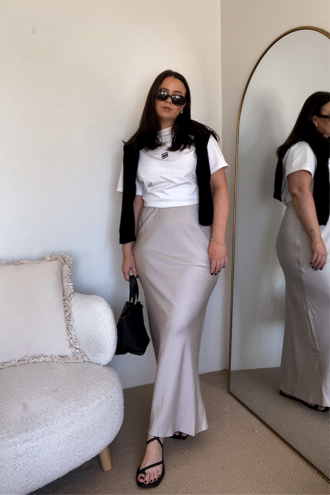 Blanca logo tee: size S/M (runs large)
Atmos&Here maxi skirt: size 14
A.Emery sandals (old, have linked similar)
Commonry bag
Celine sunglasses 

#LTKspring #LTKaustralia #LTKmidsize