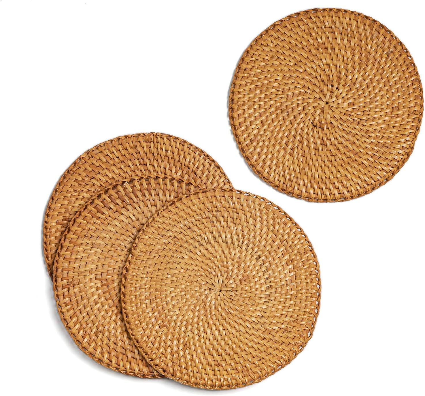 GOODSDECO Rattan Trivets Set of 4 - Trivets for Hot Dishes, Rattan Placemat, Potholders for Kitch... | Amazon (US)
