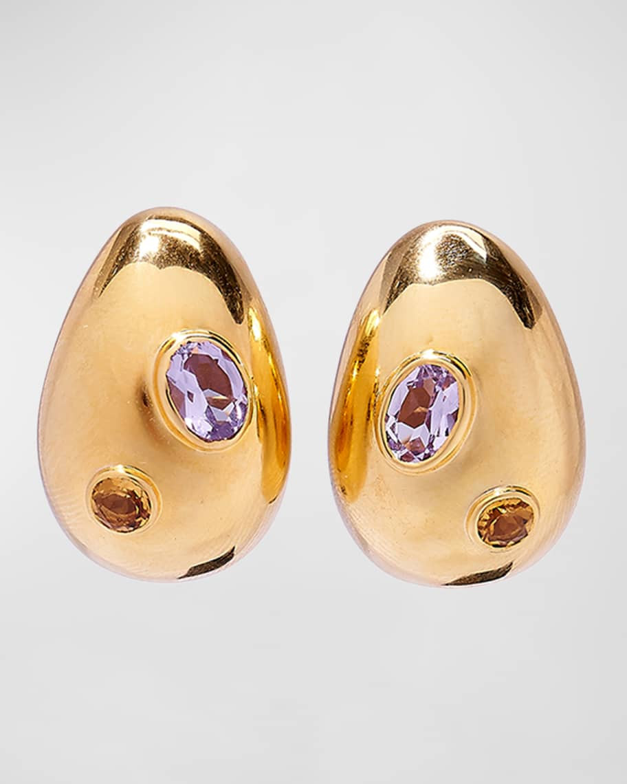Lizzie Fortunato Studded Gold Mini Arp Earrings | Neiman Marcus