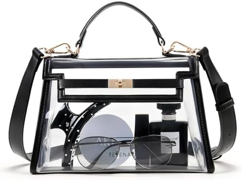 Telena Clear Bag for Stadium Events PVC Transparent Crossbody Purse | for Women with Adjustable S... | Amazon (US)