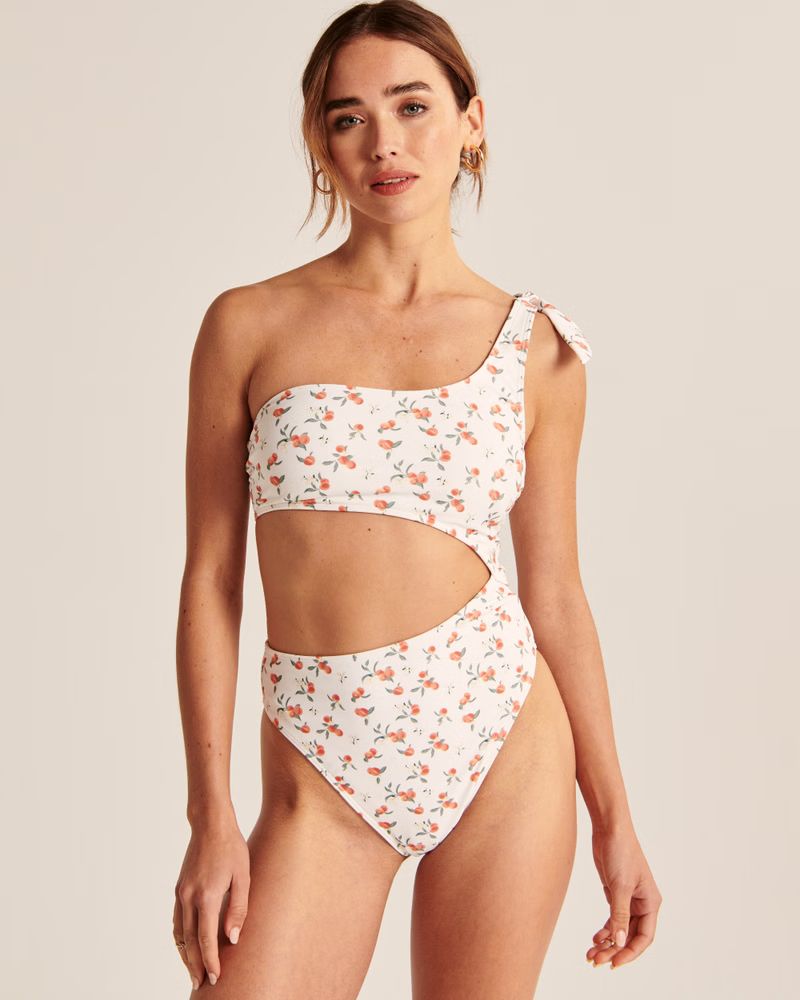 One-Shoulder Cutout One Piece Swimsuit | Abercrombie & Fitch (US)