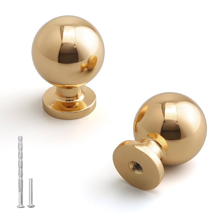 YAGU Modern 10 Pack Polished Brass Kitchen Drawer Knobs Cabinet Pulls Bright Gold Dresser Furnitu... | Amazon (US)