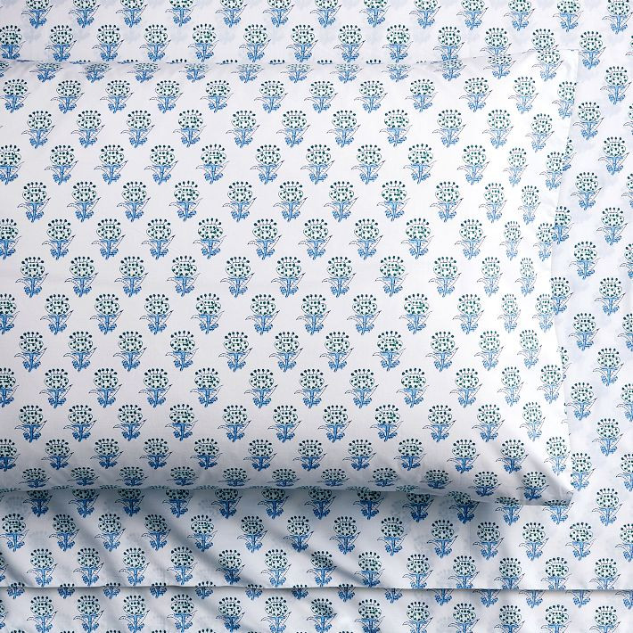 Eleanor Motif Organic Sheet Set | Pottery Barn Teen