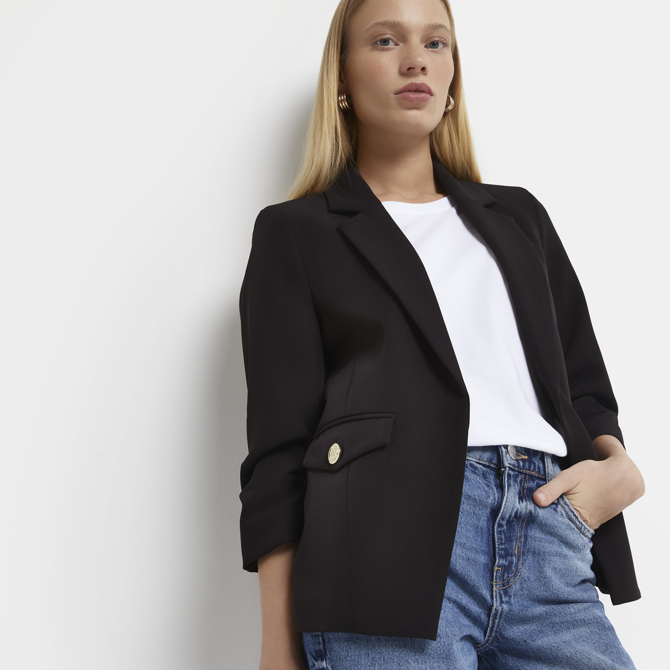 River Island Womens Petite Black blazer | River Island (UK & IE)