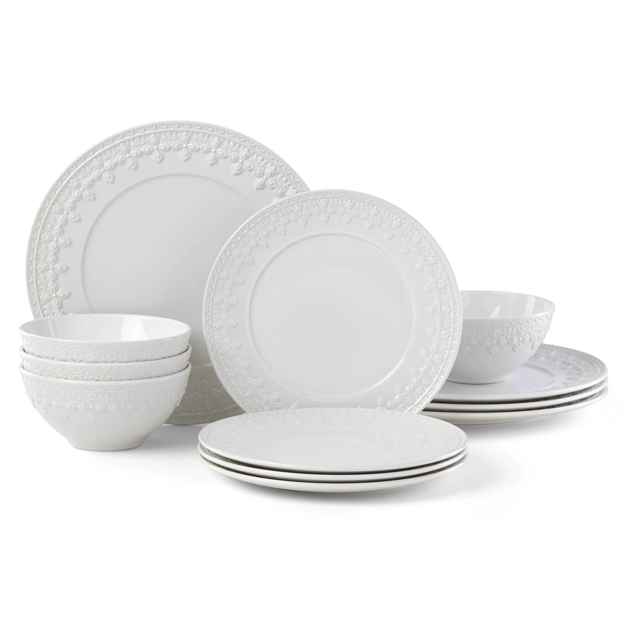 Lenox Chelse Muse Fleur 12 Piece Dinnerware Set, Service for 4 & Reviews | Wayfair | Wayfair North America