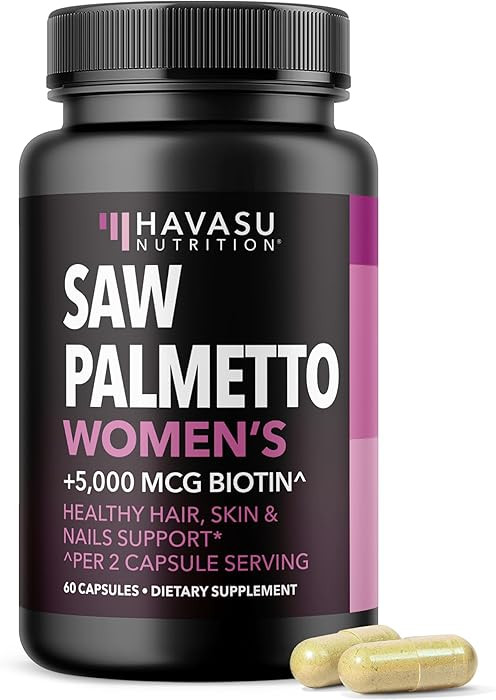 Saw Palmetto for Women with Biotin 5000mcg - Powerful DHT Blocker to Support Hair, Skin, and Nail... | Amazon (US)