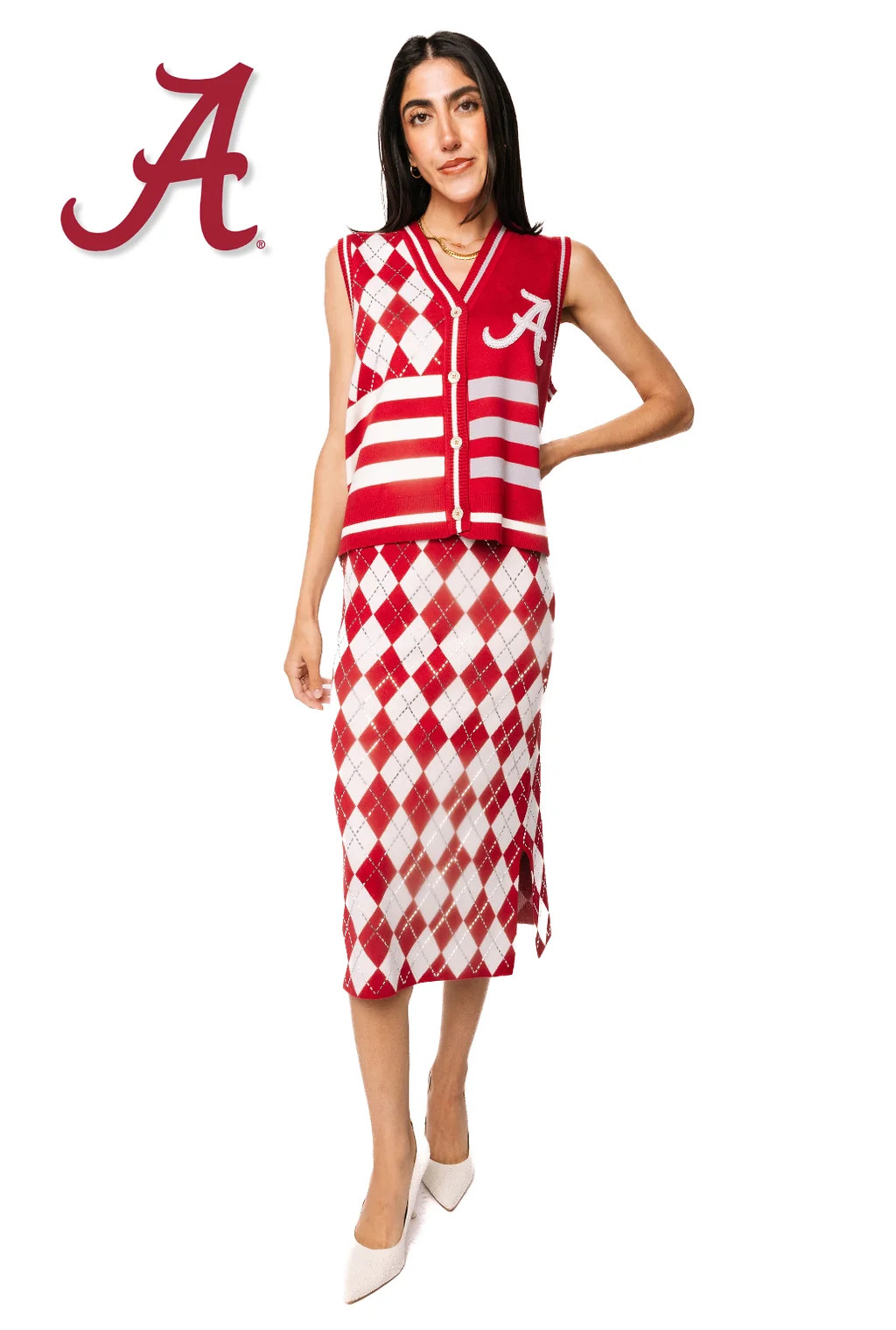 Licensed Sample Alabama Colorblock Mascot Sweater Vest | Queen of Sparkles
