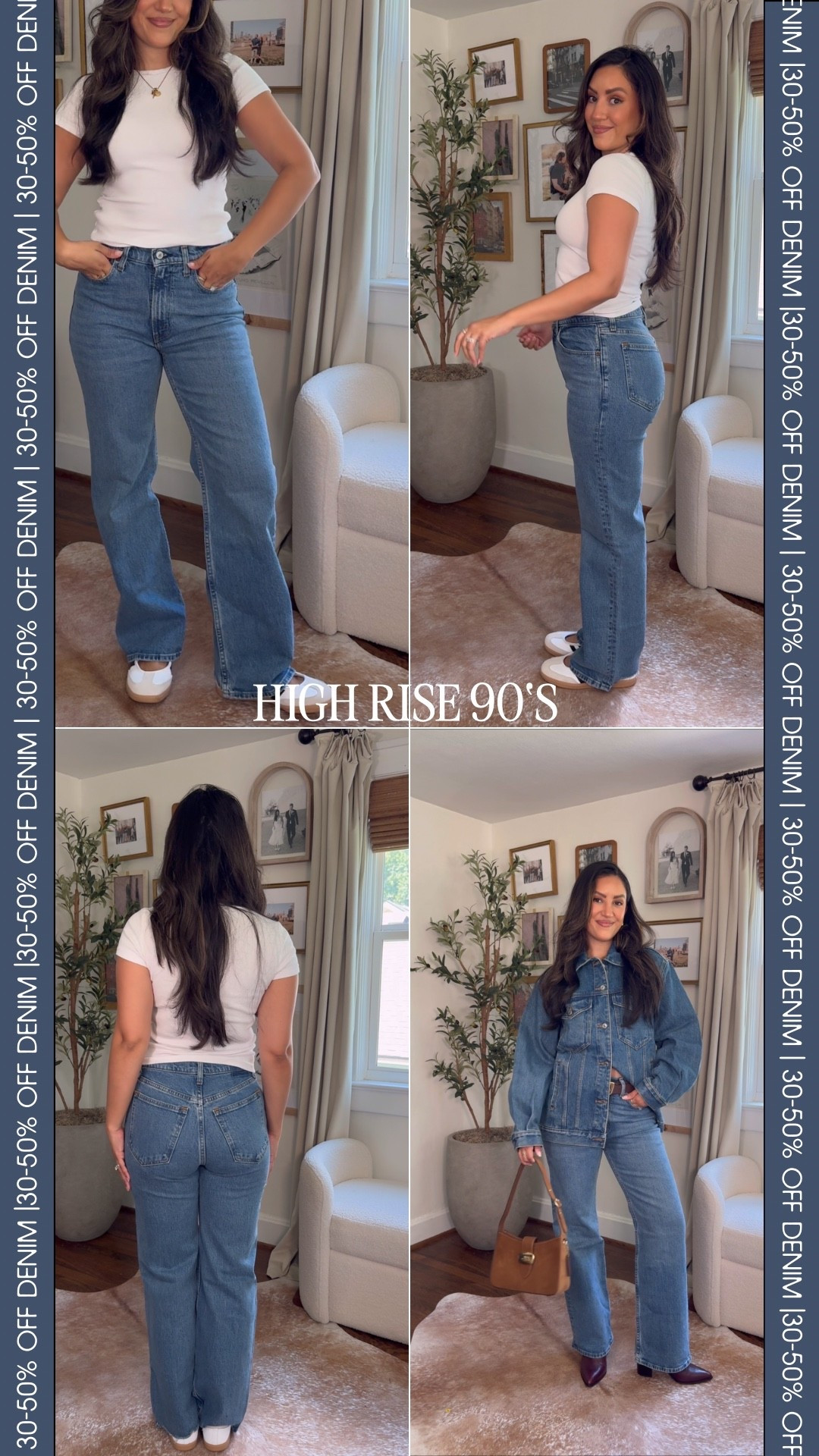 Hi rise 90 Gene on sale for Abercrombie denim sale- I’m size 27 short.

Size small in denim jacket, 8 in boots

“DENIMAF” for stackable 15% off!

#LTKFindsUnder100 #LTKStyleTip #LTKSaleAlert