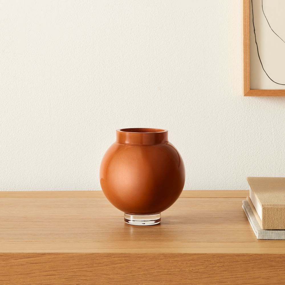 Mari Glass Vases - Rust | West Elm (US)
