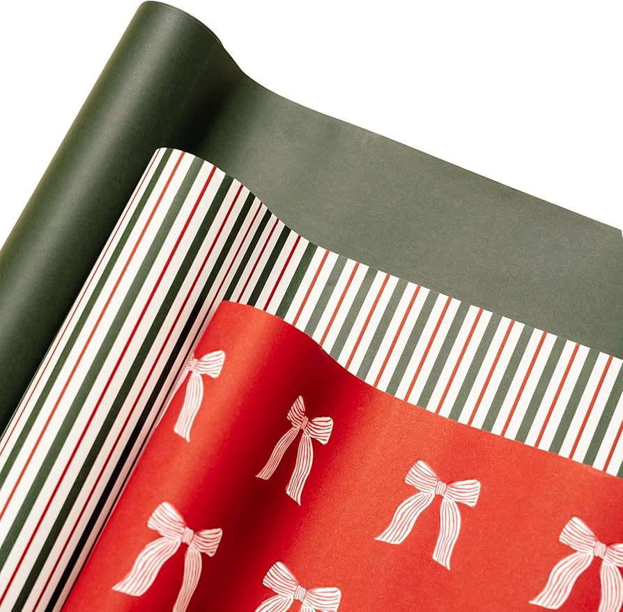 Merry Market Christmas Wrapping Paper Rolls, Premium Matte Gift Wrap, 30” x 168” Large Roll, ... | Amazon (US)