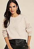 edgely™ Rhinestone Embellished Relaxed Fit Sweatshirt | Maurices