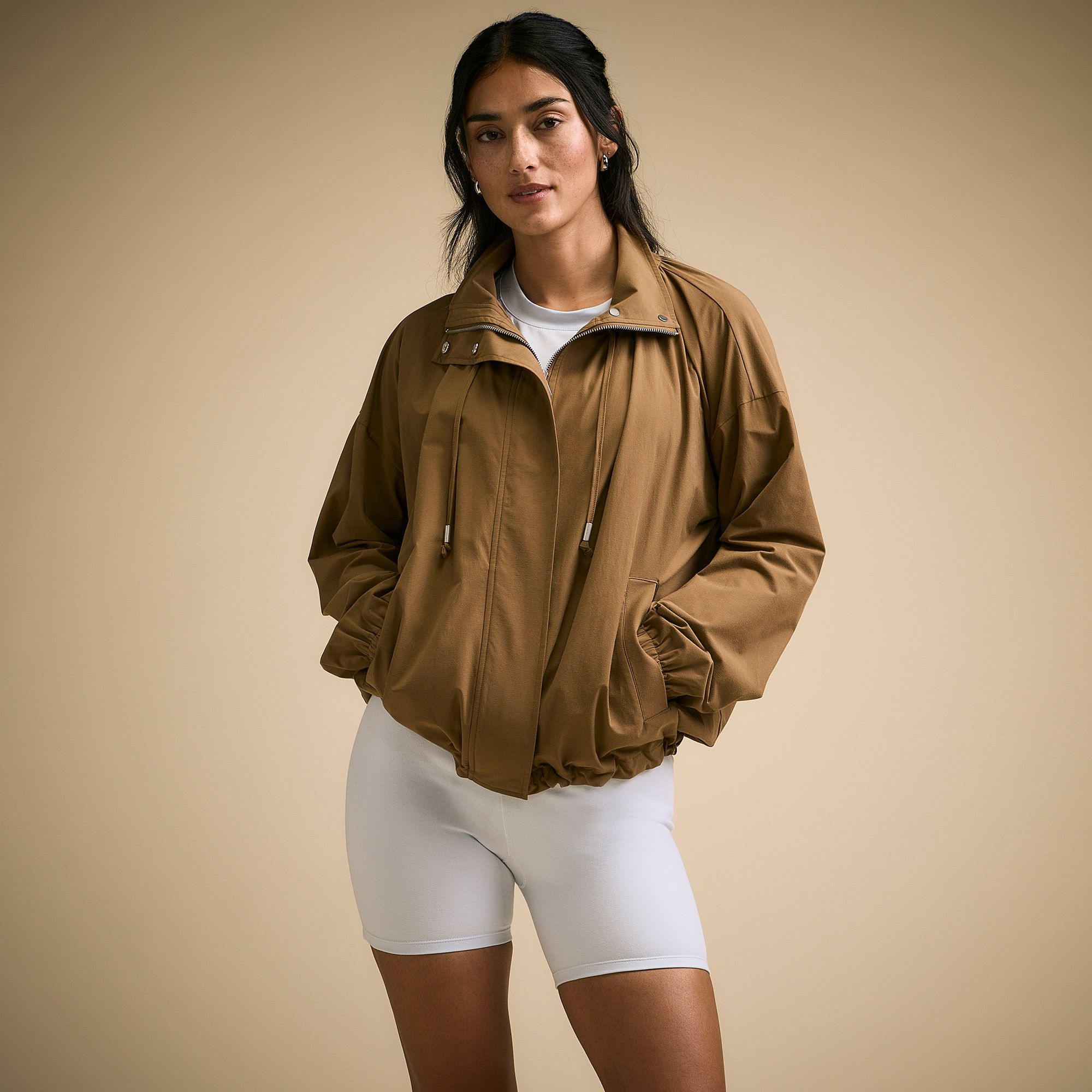 CALIA Women's Funnel Neck Full Zip Jacket, Small, Kangaroo | DICK'S Sporting Goods