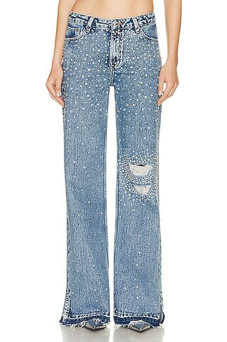 retrofete Bronte Wide Leg in Denim-Medium | FWRD 