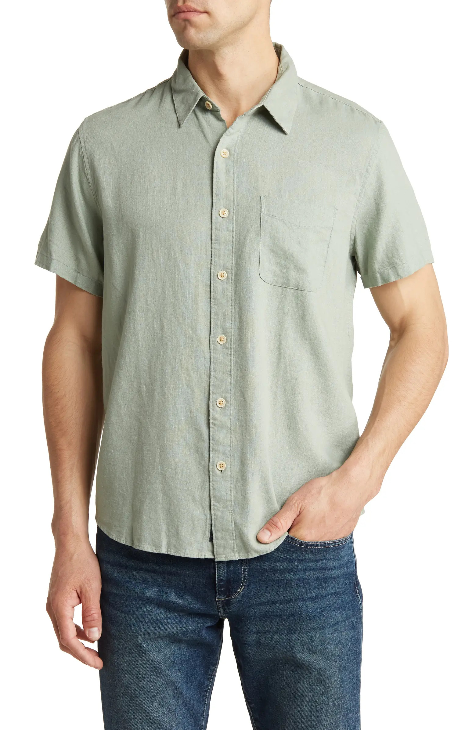 San Gabriel Short Sleeve Linen Blend Button-Up Shirt | Nordstrom Rack