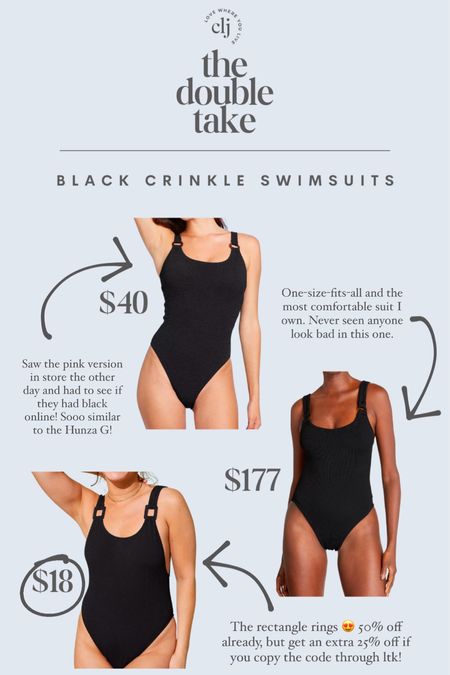 The Double Take: Black Crinkle Swimsuits

#LTKSpringSale #LTKfindsunder50 #LTKswim