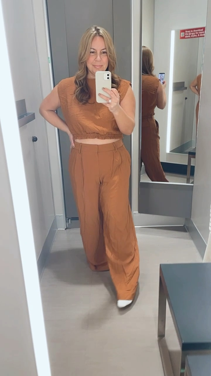 Wide leg pant wearing a size 10 and gauze tank top wearing a large but would size down. I’m 5’3 pants were super long but I had no shoes on









Midsize fashion, spring outfit, mom style, Target #ltkcurves #ltkfind

#LTKcurves #LTKunder50 #LTKSeasonal