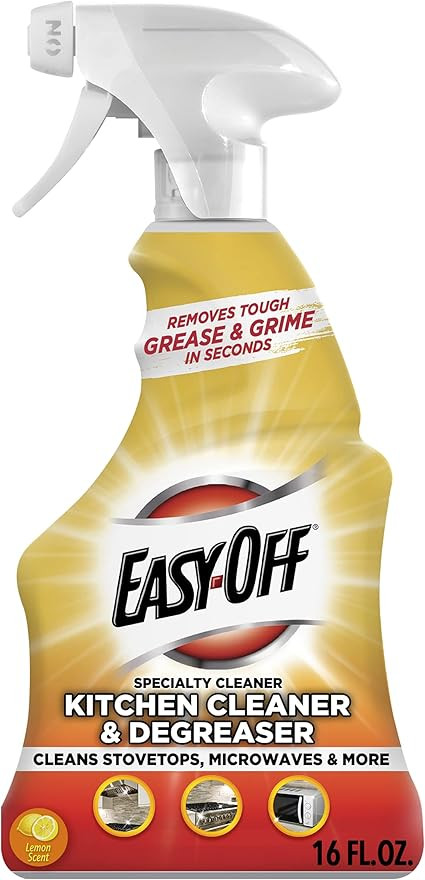 Easy Off Specialty Kitchen Degreaser Cleaner, Clear, Lemon, 16 Fl Oz | Amazon (US)