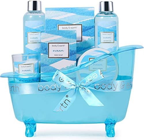 Bath Gift Set for Women,Body & Earth Home Spa Kit Scented with Ocean,Bath and Body Gift Basket Se... | Amazon (US)
