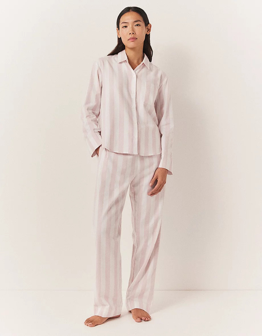 Brushed Cotton Wide Stripe Pyjama Set | The White Company UK & ROW