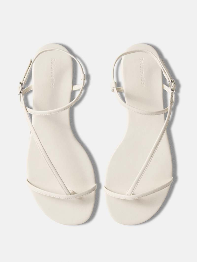 Reformation Pina Flat Sandal Brown 6.5 | Reformation (Global)