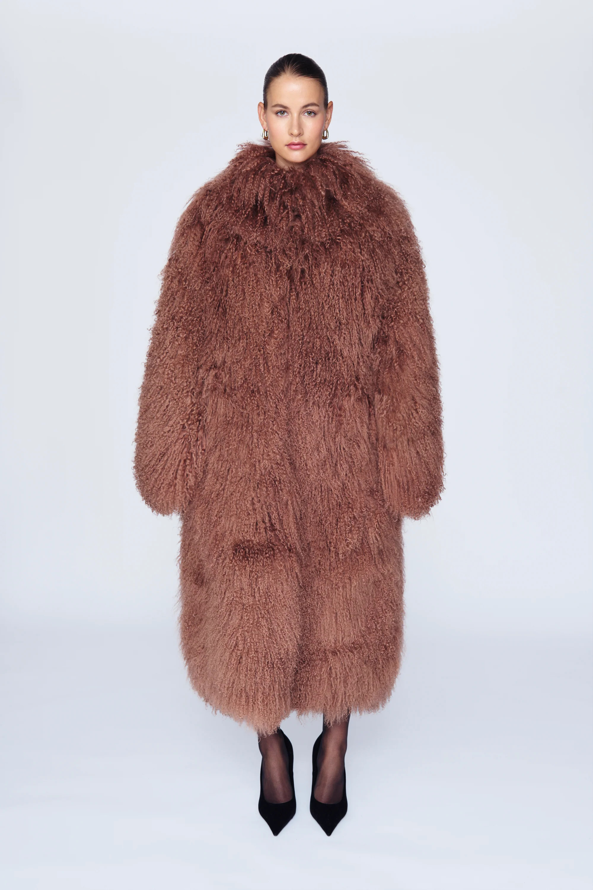 Faye Shearling Maxi Coat | DUCIE