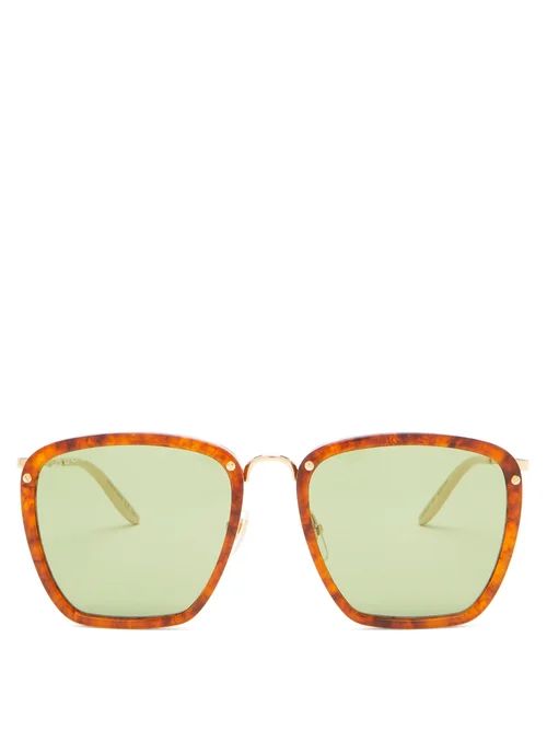 Gucci - Square Tortoiseshell-acetate Sunglasses - Mens - Brown | Matches (US)