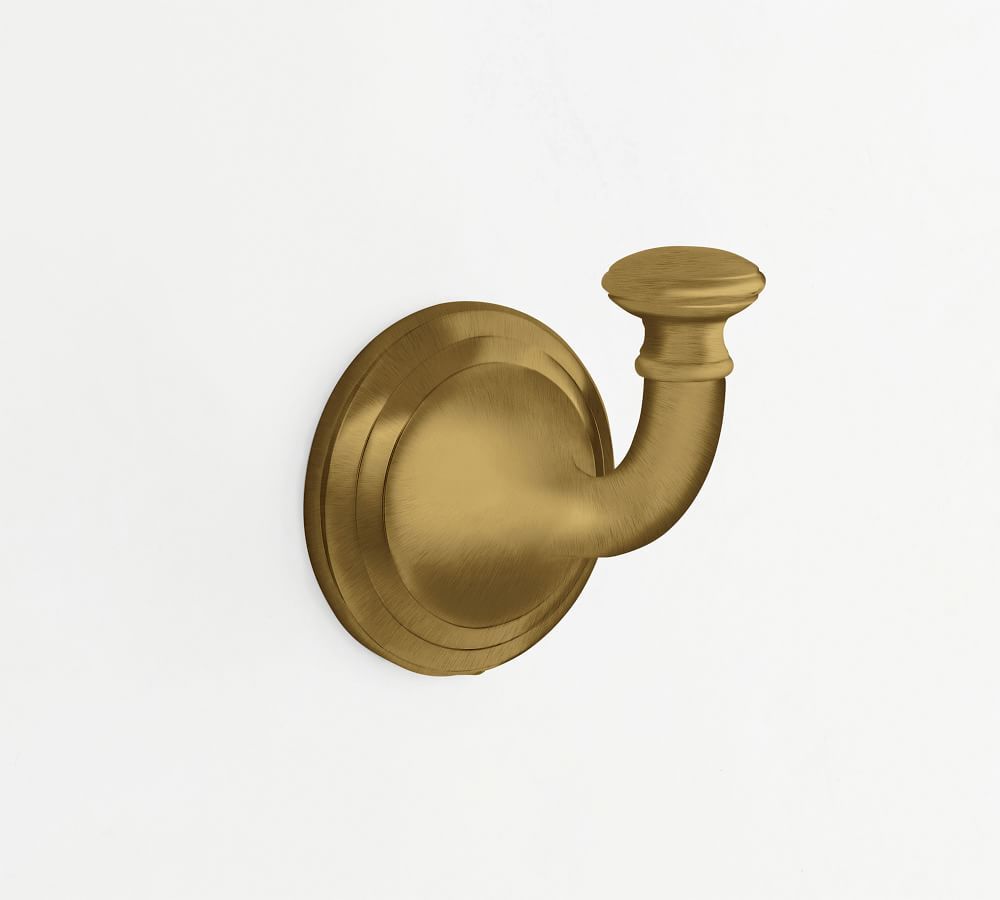Tumbled Brass Mercer Single Hook | Pottery Barn (US)