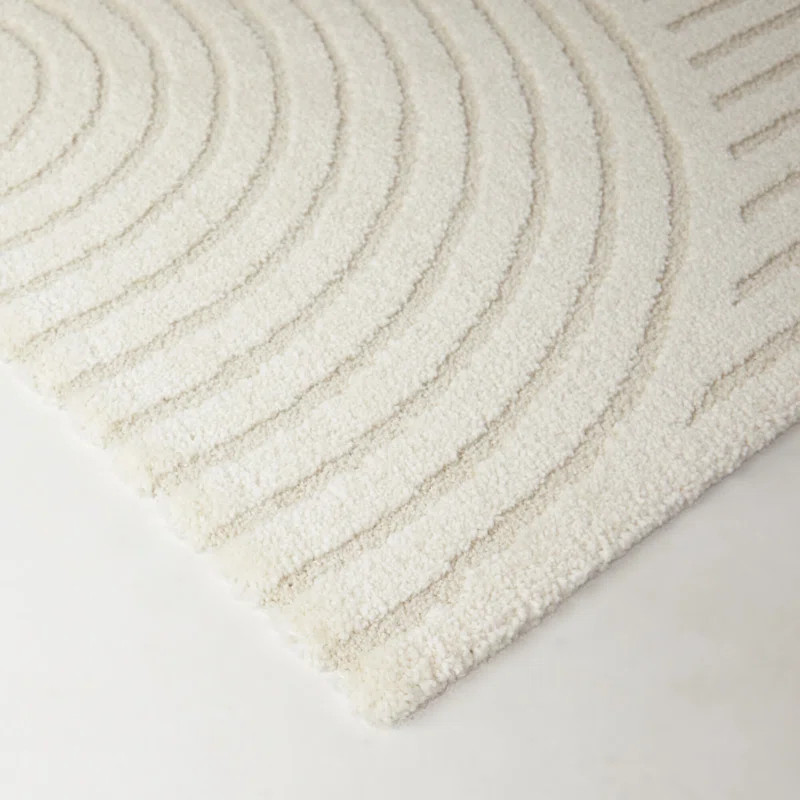 Fathir Cream Modern Geometric Area Rug | Wayfair North America