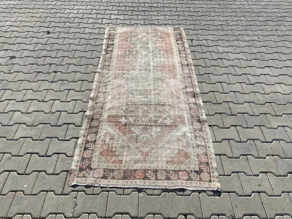 Oushak Runner Rug, 3.4x7.3 feet, FREE SHIPPING Turkish Runner Rug, Bohemian Runner Rug, Hallway R... | Etsy (US)